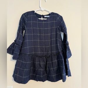 MAYORAL Navy Blue Plaid Kids Dress